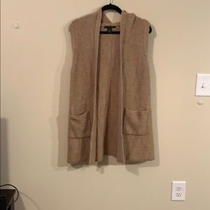 Tahari Camel Colored Sweater Vest Duster